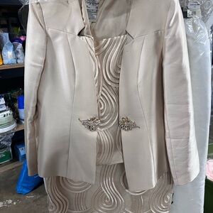 Elegant Cream Women's Jacket tank ams skirt set EY Boutique